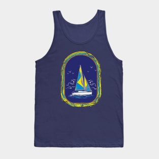 Captain Sailing into the Mystic Tank Top